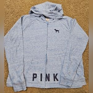 PINK Victoria's Secret Large Vintage Logo Full Zip Hoodie